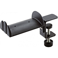 K&M 16090-000-55 держатель для наушников на струбцине, для микрофонной стойки или стола, не поворотный