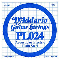 D'ADDARIO PL024 - Plain Steel одиночная струна .024