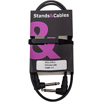 STANDS & CABLES GCLL-076-1 кабель инструментальный, Jack 6.3 мм угловой - Jack 6.3 мм угловой, длина 1 метр