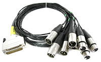 Cordial CFD 1,5 DFMT цифровой кабель D-Sub/4xXLR female+4xXLR male, 1,5 м, черный
